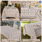 Ridhi Oak Brown Hand Block Print Cotton Rectangle Tablecloth 90 x 60 Inch - Image 5