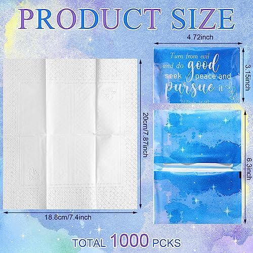 PerKoop 100 Pack Pocket Tissues Travel Slim Packs Small Facial Tissues Wallet Size Toilet Paper for Travel Guest Wedding Supplies, 4 Styles(Inspirational Watercolor) - Image 2