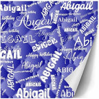 AOFUN Wrapping Paper Roll with Printed Name Funny Birthday Wrapping Paper Personalized Name Heart Mens Wrapping Paper Christmas Gift Wrapping 3 Rolls 58" x 23" - Image 3