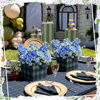 Spiareal 24 Pcs Tartan Plaid Bear Baby Shower Centerpiece for Tables 7'' Green Blue Tartan Plaids Flower Boxes Vintage Birthday Party Decoration for Wedding Gender Reveal Party Supplies - Image 5
