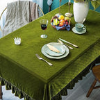 GLORY SEASON Velvet Tablecloth Luxurious Solid Rectangle Table Cloth,Oblong Retro Farmhouse Ruffle Tablecloths Washable Table Cover for Party Wedding Baby Shower Kitchen Dinning Tabletop Decoration - Image 6