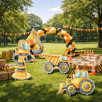 4 Pcs Construction Party Decoration Large 23.62 Inch Construction Cardboard Cutout, Truck Themed Birthday Decorations Photobooth Props Backdrop Yard Signs for Lawn Garden Classroom Decor - Image 2