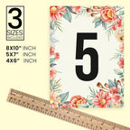 Peach Floral Design Table Number Cards Double Sided Party Table Numbers for Reception Baby Shower Anniversary Birthday Bridal Party 4x6 100 Pcs - Image 4