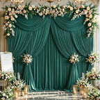 40ftx10ft Wrinkle Free Hunter Green Backdrop Curtain - 10 Feet Photography Backdrop Drapes, Silky Polyester Back Drop Cloth for Wedding Baby Shower Balloon Arch Background - Image 2