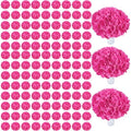 AVIVIHO 105Pcs Hot Pink Fake Flowers Hydrangea Artificial Flowers Bulk (Not Squished, No Steaming Need) Silk Flowers with Stems for Wedding Decor,Home,Baby Shower,Table Centerpieces Decoration by Aviviho