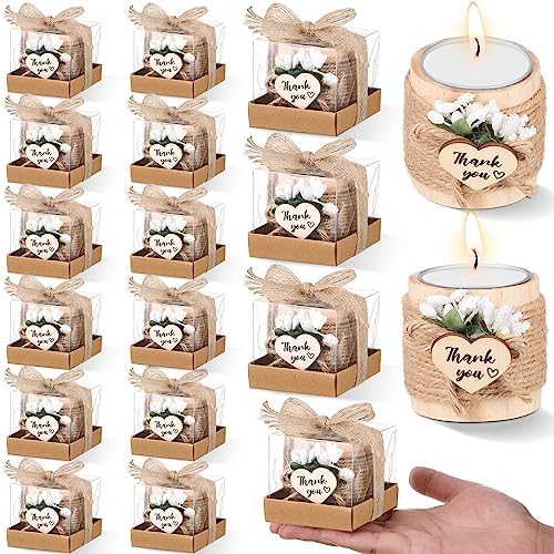 Retisee Wedding Candle Favors Wood Tealight Candle Holder, 32 Sets by Retisee
