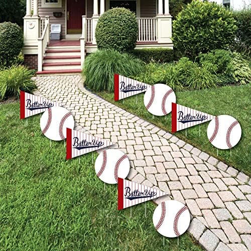 Big Dot of Happiness Batter Up - Baseball Lawn Decorations - Outdoor Baby Shower or Birthday Party Yard Decorations - 10 Piece - Image 2