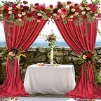 AK TRADING CO. 10 feet x 8 feet IFR Polyester Backdrop Drapes Curtains Panels with Rod Pockets - Wedding Ceremony Party Home Window Decorations - RED - Image 5