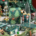 WRAPAHOLIC 30 Inch Nutcracker Christmas Wrapping Paper Roll - Jumbo Roll Green Christmas Tree, Snowflakes and Nutcracker with Metallic Foil Shine Design - 4 Rolls - 30 Inch x 120 Inch Per Roll - Image 3