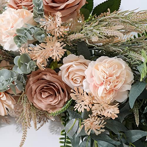 YYHUAWU Artificial Flowers Combo Box Set Gradient Color Flower Leaf with Stems for DIY Wedding Bouquets Centerpieces Baby Shower Party Home Decorations Nude Color - Image 6