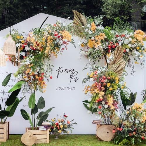 Metal Wedding Arch Stand,Set of 2 Gold Curved Top Arch Backdrop Stand Wedding Arches for Ceremony Birthday Anniversary Baby Shower Floral Stand Background Decoration (Black,7.8FT & 6.7FT) - Image 7