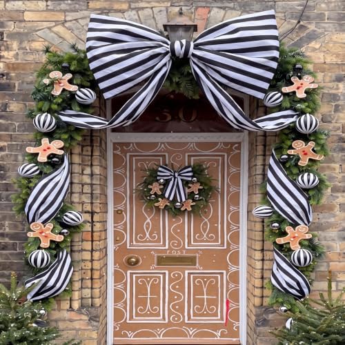 Wavwavw Giant Bow Big Wall Decor, Black,White, Polyester, Stripe - Image 4