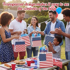 Canchiing 50 Pcs Patriotic Clear Gift Bags Labor Day Gift Bag with Handles - Image 6