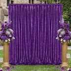 Purple Glitter Sequin Backdrop Curtains 8ftx8ft Photo Drapes by Fanqisi