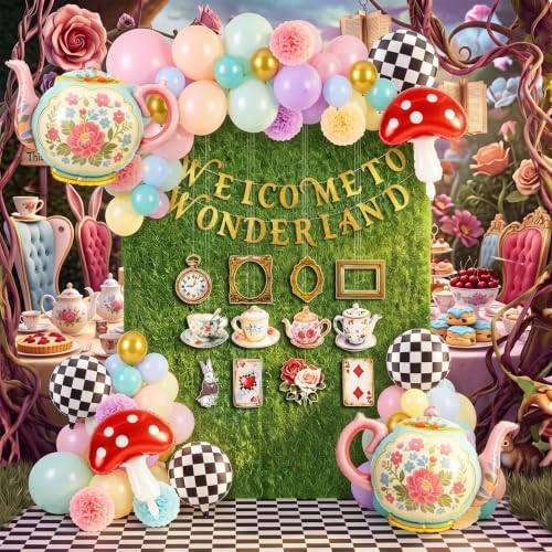 Gejoy 82 Pcs Wonderland Tea Party Decorations, Vintage Halloween Decor - Image 5