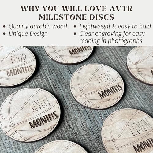 Wooden Monthly Milestone Cards – Set for Baby Photos – Newborn Milestone Discs – Engraved Wooden Baby Age Markers for Monthly Growth Photos – Perfect Baby Shower Gift - Image 5