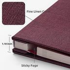 HoneyTolly Large Photo Album Self Adhesive, DIY Scrapbook Album for 3x5 4x6 8x10 Pictures, 60 Pages Linen Cover Memory Book, Ideal Gift for Family Wedding Baby Christmas Anniversary(Purple) - Image 3