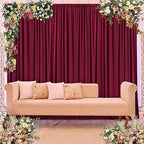 40ft×10ft Wrinkle Free Burgundy Backdrop Curtain for Parties, 8 Panels 5×10ft Soft Silky Polyester Wine Red Photo Backdrop Drapes for Wedding Birthday Christmas Photography Back Drop Cloth - Image 6
