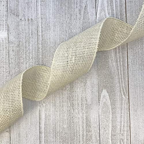 Morex Ribbon 1252.60/50-104 Large Grained Burlap 2.5" X 50 YD Jute Wired Ribbon, Cream, Arts & Crafts Burlap Roll for Wedding Decor and Christmas Decor, Rustic Christmas Decorations Indoor Home Decor - Image 3