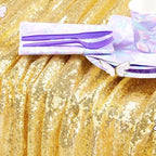 90x132inch Rectangle Sparkly Gold Sequin Tablecloth Wedding Glitter Drapes - Image 3