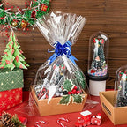 Fainne 74 Pcs Baskets for Gifts Empty Bulk DIY Empty Gift Basket Include 20 Kraft Cardboard Tray with Handles 30 Bags 24 Bows for Christmas Thanksgiving Birthdays Snacks Party, 8" x 6" x 3"(Brown) - Image 5
