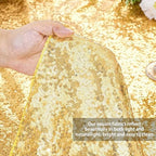 90x132inch Rectangle Sparkly Gold Sequin Tablecloth Wedding Glitter Drapes - Image 2