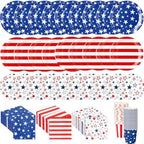 Ziliny 240 Pcs 4th of July American Flag Patriotic 7 9 Inch Paper Plates Napkins Cups Disposable Tableware Sets for Independence Memorial Veterans Day Decorations Party Supplies, Serve 60 by Ziliny