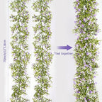Artificial Baby Breath Flower Vines, Babys Breath Artificial Flowers Real Touch Faux Gypsophila Hanging Fake Baby's Breath Garlands for Wedding and Baby Shower Decor 2Pcs 5.8ft（Purple） - Image 2