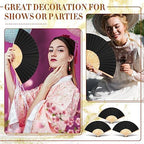 Yinkin 100 Pack Folding Hand Fans Bamboo for Party Favors, Black - Image 6