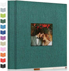 Artfeel Photo Album Self Adhesive Scrapbook Album for 3x5 4x6 5x7 8x10 Pictures,60 Pages Linen Cover with Display Window DIY Photo Book,Ideal Gifts for Family Travel Wedding Baby by Artfeel
