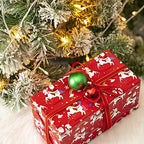 WRAPAHOLIC 30 Inch Jumbo Reversible Unicorn Christmas Wrapping Paper - 30 Inch x 100 Feet Jumbo Roll Red Santa Claus, Unicorn Wrapping Paper and Stripe Design for Holiday, Party - Image 4