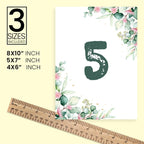 Eucalyptus Design Table Number Cards Double Sided Party Table Numbers for Reception Baby Shower Anniversary Birthday Bridal Party 5x7 100 Pcs - Image 4