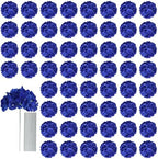 AVIVIHO 65pcs Fake Flowers Royal Blue Hydrangea Artificial Flowers Bulk (Not Squished, No Steaming Need) Silk Flowers with Stems for Wedding Decor,Home,Baby Shower,Table Centerpieces Decoration by Aviviho