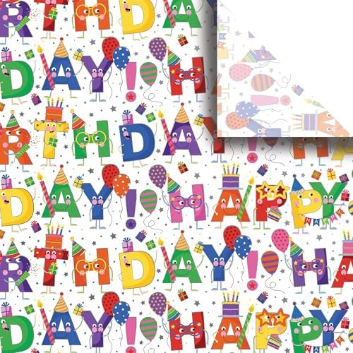 Jillson & Roberts 20" x 30" Printed Gift Tissue, Birthday Characters (24 Folded Sheets) by JILLSONROBERTS