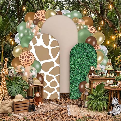 Foilswirl 34 Pcs Jungle Party Decor 4ft 5ft 6ft Safari Arch Backdrop Cover - Image 3