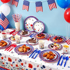 Funnymoom 434 Pcs Patriotic Floral Party Decorations Paper Plates Serve 48 - Image 4