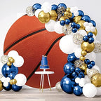 Basketball Round Backdrop - Basketball Theme Background for Photography, Game, Sports, Fans, Kids, Boy, Baby Shower, Birthday Party Decor - 7.5x7.5ft - Image 2