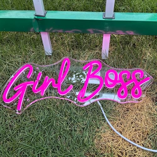 Girl Boss Neon Sign For Baby Birthday Decorations, Pink USB Led Light Up Signs for Girls Bedroom, Girl Boss Office Decor, Neon Wall Art Gift For Boss (15.7x7in) - Image 3