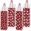 Harloon 32 Pack Wine Bottle Gift Bags with Handles 4 Designs,Red, Black by Muasung