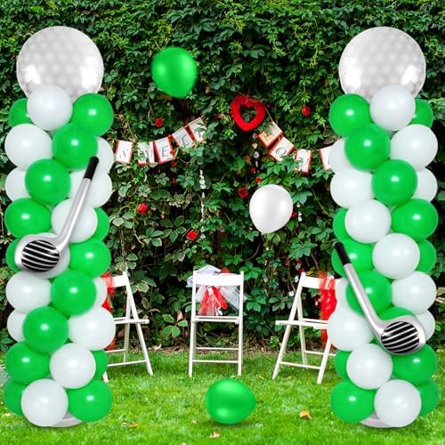 Soulchen 2 Set Golf Balloon Column Stand Kit, Green White - Image 5