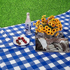 Kesfey Blue Gingham Tablecloth Picnic Party Checkered Table Cover 12 Packs - Image 7