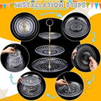Patelai 8 Pcs 3 Tier Acrylic Cake Stand, Clear, Golden - Image 4