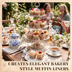 Sawysine 1500 Pcs Tulip Cupcake Liners Baking Greaseproof Wrappers Decor - Image 5