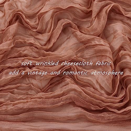 35x120 Inch Dusty Blush Cheesecloth Table Runner Boho Wedding Party Decor - Image 3