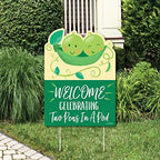 Big Dot of Happiness Double the Fun - Twins Two Peas in a Pod - Party Decorations - Baby Shower or First Birthday Party Welcome Yard Sign by BigDotofHappiness