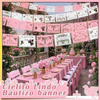 10 Pack 120 ft Pink Mi Bautizo Decoration Papel Picado Cielito Lindo Party - Image 4