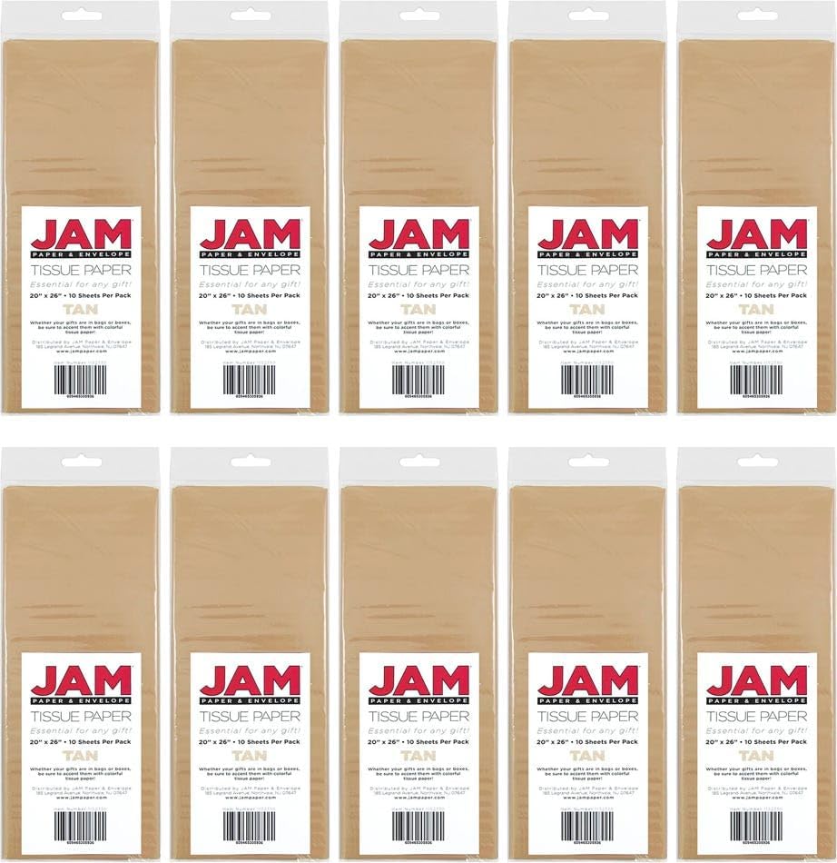 JAM Paper Tissue Paper - Tan - 100 Sheets/Pack - Image 5