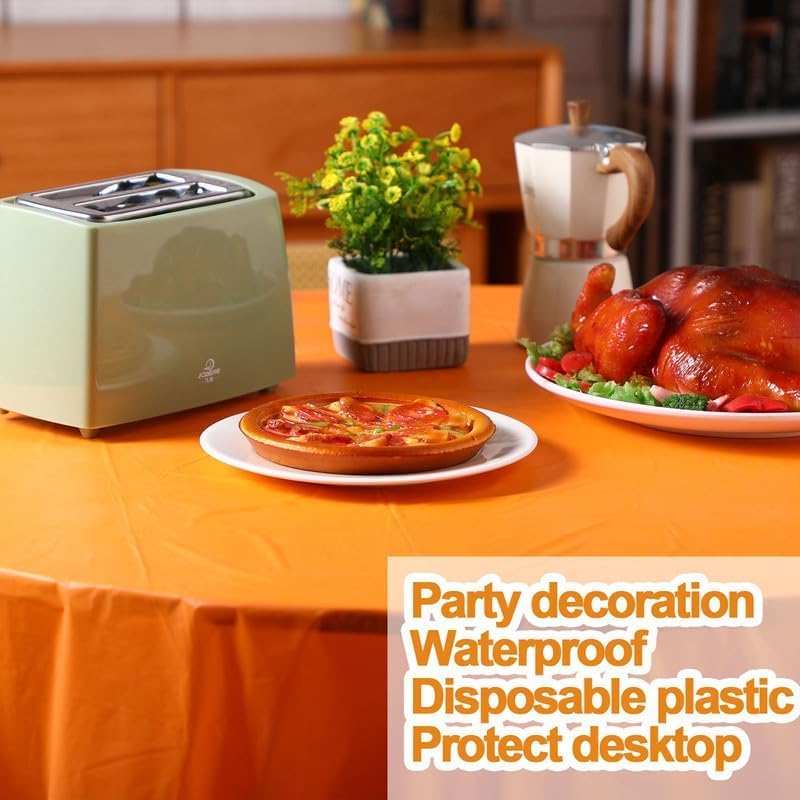 Ganeen 12 Pcs Colorful Tablecloth Neon Party Decorations 84 Inch Round - Image 3