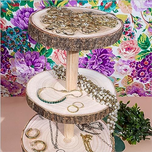 Wooden 4 Tier Rustic Cupcake Stand, Great for Wedding Cake Wood Display Tiered Centerpiece, Dessert Tower for Parties & Events (Pack of 2) - Image 6