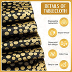 Breling 24 Pack Black and Gold Tablecloths and Satin Table Runner Set - Image 3